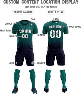 Conjunto de Camiseta de Fútbol Personalizada, Camisetas y Pantalones Cortos de Fútbol con Degradado Personalizado, Nombre y Número Impresos, Uniforme para Hombres, Mujeres y Jóvenes - Product Image 2