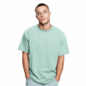 T-shirt OEM délavé à épaules tombantes pour homme, manches courtes, col rond, effet délavé à l'acide, style streetwear - Product Image 2