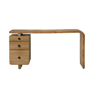 Modern Solid Wood Office <b>Desk</b> with Drawer Storage Minimalist Curved Writing Table Home Office Furniture <b>Study</b> Workstation - Product Image 1