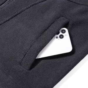 Chalecos casuales de invierno, gruesos y cálidos, de lana sherpa, color negro, a prueba de viento, transpirables, con cremallera, para senderismo al aire libre. - Product Image 5