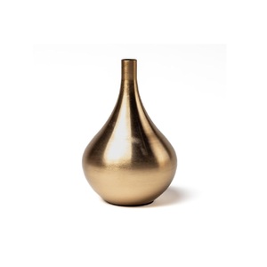 Florero de Metal con Acabado en Latón en Forma de Lágrima, Elegante Centro de Mesa Decorativo para Sala de Estar, Oficina, Hogar y Estantes - Product Image 1