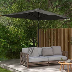 Ombrellone Rettangolare da Esterno 6.5x10 Grigio Scuro con Manovella e Pulsante Inclinabile, Ombreggiatura 10ft (2.7m) in Poliestere per Cortile - Product Image 2
