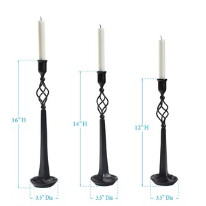 <b>Black</b> Iron <b>Candlestick</b> <b>Holder</b> Twisted Design Durable Home Decoration - Product Image 6