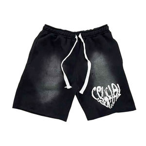 Pantalones Cortos para Hombre, Lisos, de Secado Rápido, Transpirables, Ecológicos, de Algodón y Felpa, con Cordón Ajustable, Bordado, Casuales, Marca Privada - Product Image 1