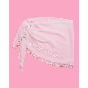 Pareo de novia para despedida de soltera, playa, regalo nupcial, adornado con perlas, para despedida de soltera, compromiso, cubierta de gasa blanca - Product Image 4