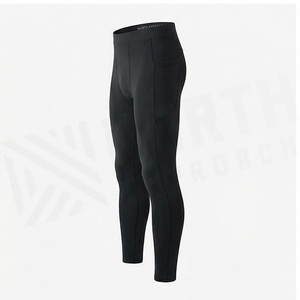 Collants de compression intégraux pour homme North Approach, taille haute, sans couture, noirs, anti-transpiration, respirants, vêtements de sport - Product Image 3