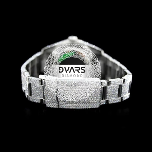 Reloj de Lujo con Incrustaciones de Moissanita y Cuarzo, Diseño Camuflaje, para Hombre, Negro y Blanco, con Diamantes, Estilo Hip Hop, Personalizable - Product Image 4