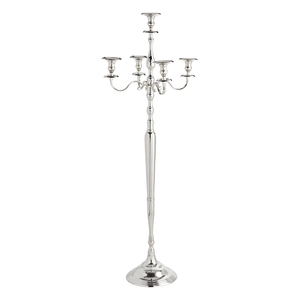 Tall Silver <b>Floor</b> <b>Standing</b> Metal 5 Arm Candelabra Centerpiece Taper <b>Candle</b> <b>Holder</b> for Wedding Event Hotel Decor Wholesale - Product Image 1
