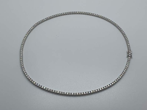 Moissanite <b>Tennis</b> Chain <b>Necklace</b> Iced Out Round Stone Link Jewelry Mens Womens Luxury Hip Hop Streetwear Statement Gift - Product Image 1