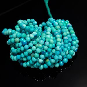 Cuentas Redondas Lisas de Ópalo Azul Natural AAA de 7-8 mm, Cuentas de Piedras Preciosas Naturales para la Fabricación de Joyas, Hilos de 16 Pulgadas a Precio de Mayoreo - Product Image 1