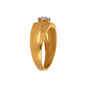 Bague solitaire pour homme Imperial Titan, luxe, or jaune 18 carats, diamant solitaire pour homme, diamant taille brillant rond - Product Image 5
