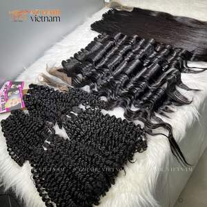 Pelo vietnamita humano de Color negro Natural ondulado profundo suelto 100% sin enredos sin desprendimiento productos más vendidos - Product Image 1