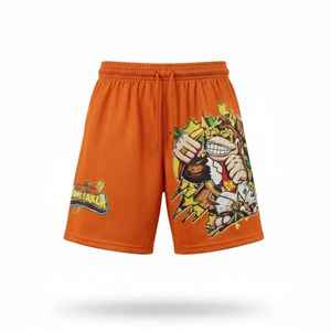 Shorts de sport en maille unie à cordon de serrage, séchage rapide, avec logo personnalisé, pour hommes, entrejambe 5 pouces - Product Image 2
