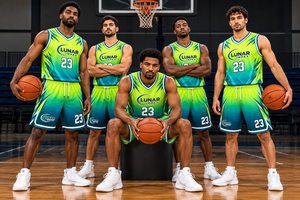 Uniformes de Baloncesto Personalizados Sublimados en Verde Neón, Color Degradado, Transpirables, Ecológicos, de Secado Rápido, Camisetas sin Mangas y Pantalones Cortos - Product Image 6