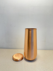 Premium Smooth Brushed Pure Copper Water Bottle Matte Finish Drinkware Seamless Copper Flask Bedroom Carafe with Flat Lid - Product Image 2