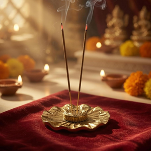 Porte-encens élégant en laiton pour la maison, le temple et la salle de Pooja – Support traditionnel pour Dhoop pour la méditation et le culte quotidien - Product Image 6