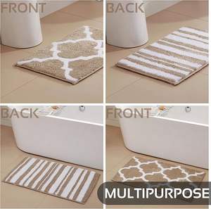 Alfombra de Baño con Diseño a Cuadros, Absorbente, Lavable a Máquina, de Microfibra con Base de TPR - Product Image 6