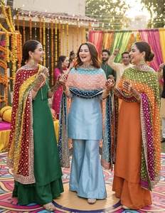 Traje Anarkali Tradicional Bordado para Mujer, Color Granate, Algodón, Largo hasta el Suelo, Corte Regular, Conjuntos Indios y Pakistaníes, Ropa de Boda - Product Image 2