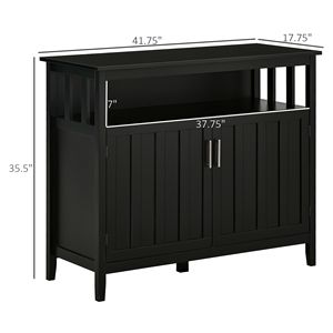 Credenza da Cucina Artigianale in Rovere Nero con 2 Ripiani Regolabili per Ingresso, Soggiorno, Villa, Fattoria, Palestra - Product Image 3