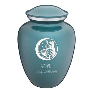 Funeral Supplies Memorial Pet Cremation Urn <b>For</b> <b>Keepsake</b> <b>Ashes</b> Handicrafts Brass Urns Custom Design Medium Size Cat Urn Latest - Product Image 1