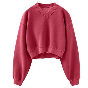 Sudaderas de Invierno para Mujer, Cuello Redondo, Hombros Caídos, Felpa Gruesa de Algodón, Estampado Frontal, Diseño Personalizado, Corte Regular - Product Image 2