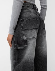 Prix de gros : Jeans en coton pour femmes, style Boyfriend à jambe large et coupe droite taille mi-haute, en denim, pour femmes, faible MOQ - Product Image 6