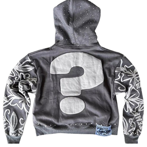 Sudaderas con capucha Y2K de algodón para hombre, estilo urbano, bordadas, con estampado en relieve, con cremallera, logotipo personalizado, hip hop, casual, de invierno, oversize, al por mayor - Product Image 4