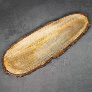 Bandeja de Servir y Plato Decorativo de Madera Estilo Art Deco Moderno, Forma Ovalada con Diseño de Plantas para Ocasiones de Regreso a Clases - Product Image 5