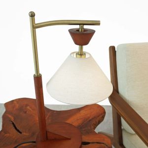 Lampada da Comodino Creativa in Legno con Luci LED, Protezione per gli Occhi, per Camera da Letto e Soggiorno, Colore Marrone Solido - Product Image 2