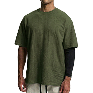 T-shirt Homme Personnalisé Uni Décontracté à Manches Courtes Tricoté Brodé Lourd de Haute Qualité Coupe Slim Tendance - Product Image 3