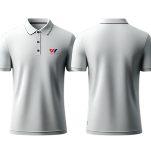 Polo de Golf Gris Claro Estampado de Manga Corta con Cuello para Clubes y Equipos de Golf, Personalizable con Logotipo, Unisex, Venta al por Mayor OEM/ODM - Product Image 2