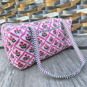 Magnifique sac de voyage pour femmes - Tissu en coton écologique, grande capacité, durable et léger avec fermeture à glissière - Product Image 1