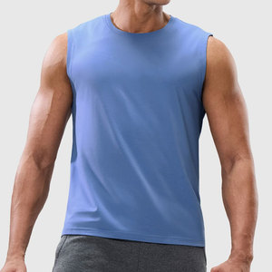 Men's Summer New Design Stretchy <b>Tank</b> <b>Top</b> Round Neck Cut Out Vest Running Wear Outdoor Fashion Breathable <b>Loose</b> Fit Quick Dry - Product Image 2