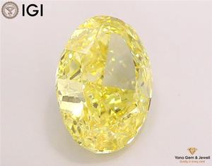 Diamante Cultivado en Laboratorio CVD de 4.00 Quilates con Certificado IGI, Color Amarillo Intenso, Claridad VS2, Forma Ovalada para Joyería Personalizada, Colgante - Product Image 4