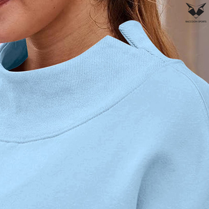 Custom Women <b>Mock</b> <b>Neck</b> Sweatshirt Oversized Pullover Long Sleeve Fleece Warm Breathable Eco-Friendly Casual Streetwear Autumn - Product Image 6
