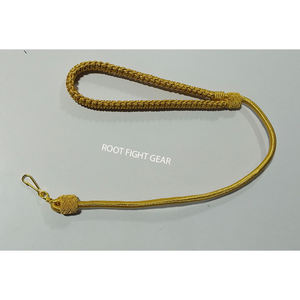 Accessoires d'uniforme tactique Root Fight Gear : Cordon de sifflet en fil doré, lanière, crochet – Matériaux personnalisables OEM/ODM, couleur dorée - Product Image 1