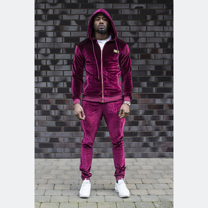 Conjunto de 2 Piezas de Terciopelo con Logotipo Personalizado, Ropa Deportiva al por Mayor, Nuevo Diseño, Chaqueta con Cremallera para Hombre, Pantalones Deportivos - Product Image 6