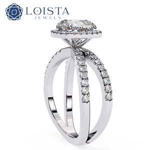 แหวนหมั้นเพชรธรรมชาติทรงวงรี LOISTA แพลตตินั่มคลาสสิกสำหรับผู้หญิง ได้รับการรับรองจาก GIA - Product Image 5