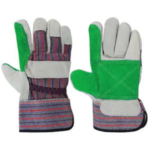 Piel de vacuno duradera de uso general de gran venta con palma de cuero serraje, forro de algodón y forro polar de jersey, y parte trasera de tela 100% algodón. - Product Image 3