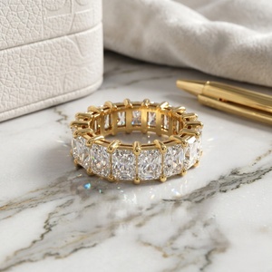 5.70CTW Radiant Cut Prong Set Eternity <b>Ring</b> - Product Image 1