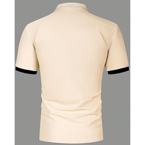 Chemise de golf décontractée pour homme, manches courtes, boutonnée, à rayures, col classique, t-shirt de travail d'été - Product Image 4