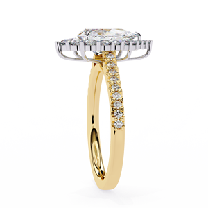 Bague de fiançailles classique pavée avec diamant de 1,5 carat de taille poire cultivé en laboratoire, or 14 carats, rapport IGI, diamant VS DEF pour anniversaire et mariage - Product Image 6