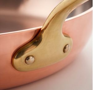Pure Copper Sauce <b>Pan</b> With Zinc Alloy <b>Handle</b> Minimalist Design Heat Resistant For Gas And Induction Cookers Use - Product Image 2