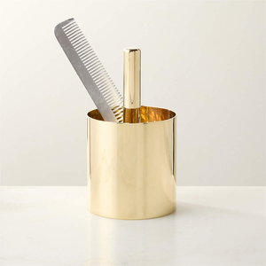 Brass Pen Holder Eco-Friendly Modern Golden Desktop Pen Holder for School & Office Supplies Pen Holder <b>Table</b> Desk - Product Image 4