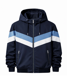 Ensemble de survêtement homme Discover-Impex 2026 bleu marine à blocs de couleur – Veste à capuche et pantalon de jogging OEM - Product Image 2