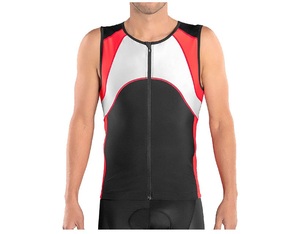 Maillot sans manches léger en Spandex pour hommes, idéal pour le cyclisme et le triathlon, anti-UV, séchage rapide, respirant, avec short à bretelles et collants intégrés - Product Image 1