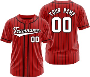 Camiseta de Béisbol Unisex con Botones, Estampado Digital, para Hombre, con Letras y Números Bordados, Uniforme Personalizado - Product Image 1