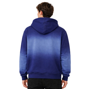Gradient Fade Hoodies Cotton Fleece Oversized <b>Pullover</b> Streetwear Washed Color Effect Drawstring Custom Logo Hoodies Wholesale - Product Image 3