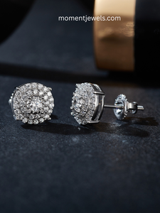 Boucles d'oreilles en argent sterling S925 avec moissanite taille brillant rond, hypoallergéniques, pour le bureau, 8g - Product Image 2