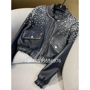Chaqueta Safari de Invierno para Hombre, Servicio OEM, Cuero Genuino Recubierto, Cuello Alto, Impermeable, Denim Teñido Liso, Patrón Estándar - Product Image 3